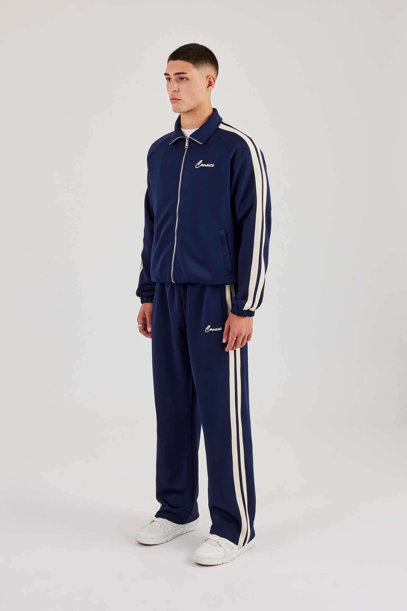 Taping Track Jacket & Relaxed Track Pant - Navy Blue